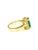 Green Bochic “Orient” Vintage Emerald & Diamond Ring Set In 18K Gold & Silver For Sale - Image 8 of 9