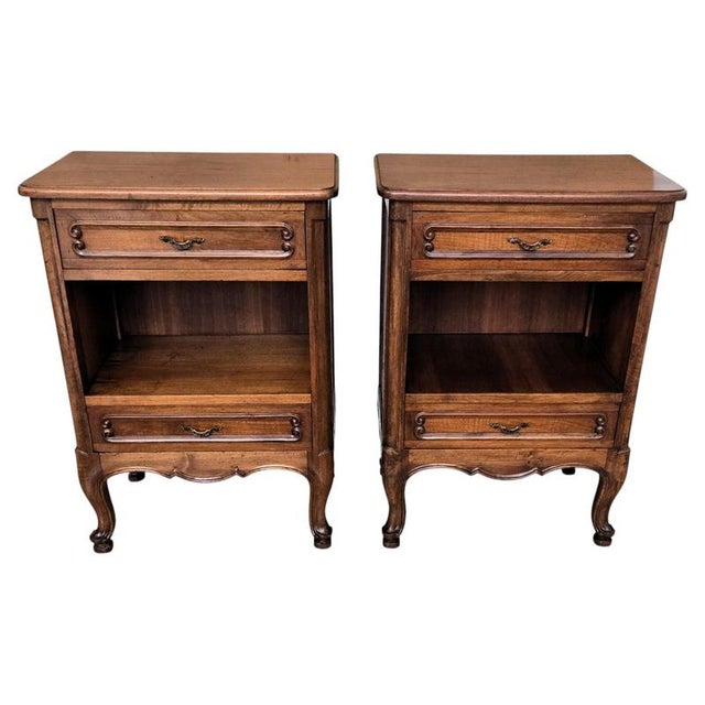 Mid-Century Modern Italian Carved Wood Nightstands, 1950s, Set of 2 For Sale - Image 10 of 10