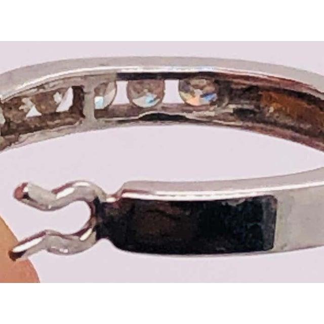 2010s 14 Karat White Gold Diamond Half Hoop Earrings, A Pair For Sale - Image 5 of 10