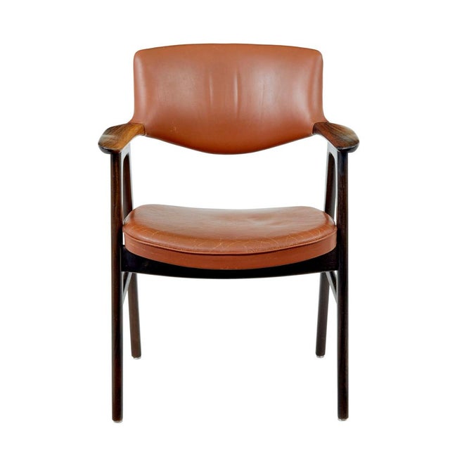 mid century scandinavian leather desk chair circa 1960. fine quality piece of scandinavian design and a very comfortable...