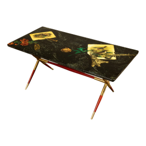 Italian Mid Century Modern Piero Fornasetti "Caccia" Coffee Table Milan 1955