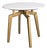 Deco White Marble & Brass Side Table For Sale