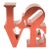 Vintage Robert Indiana Red Love Sculpture Brushed Aluminum Paperweight/ Desk Accessory For Sale