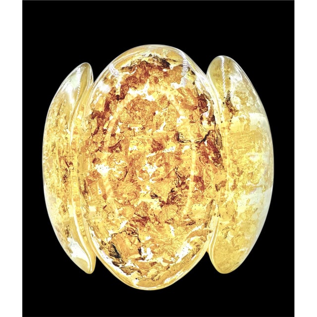 Sobral Cuff Metalique Transparent Lucite 24k Gold Porcina Bracelet Stretch For Sale - Image 11 of 12