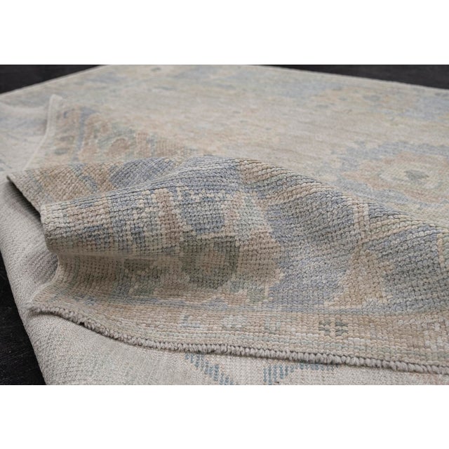 Early 21st Century Turkish Oushak Rug Faded Pastel Handwoven Wool Rug 5'1" X 6'10" For Sale - Image 5 of 10