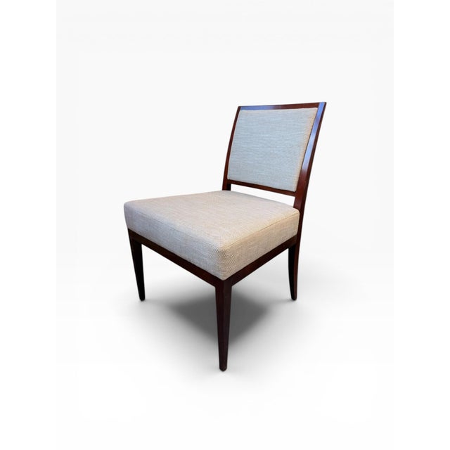 Bolier & Company Cherry Wood Upholstered Dining Chairs — Pair For Sale In Boston - Image 6 of 12