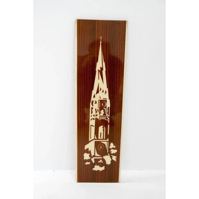 Veneer Image of Church Tower, 1960s For Sale - Image 4 of 13