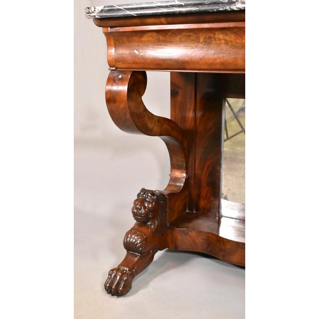 Antique French Louis Philippe Console Table in Mahogany For Sale - Image 9 of 16