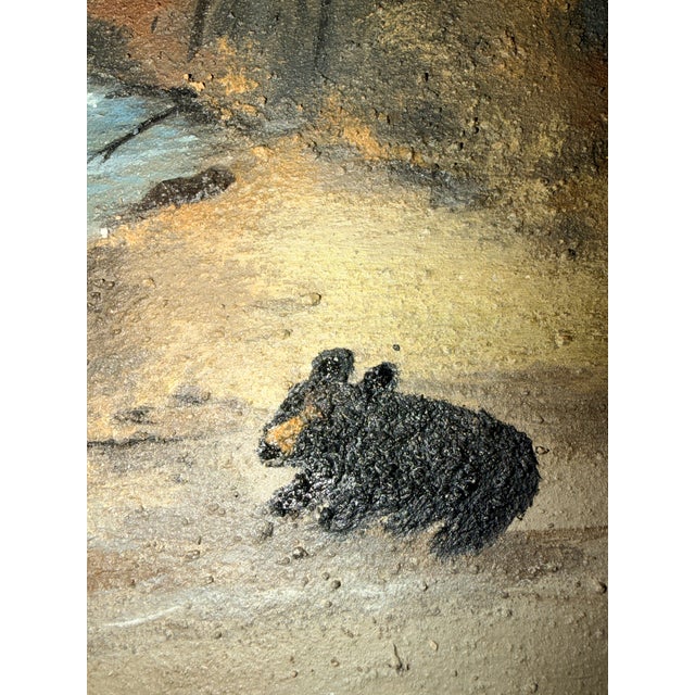 Wood Late 20th Century Original M. Albritton Jr Earth Pigment Painting "First Crossing" Little Pigeon River, Nc Studio Earth Art For Sale - Image 7 of 16