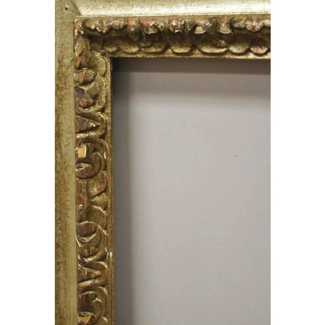 Gold Early 20th Century Italian Polychrome Parcel Gilt Carved Wood 51x33 Florentine Painting Frame For Sale - Image 8 of 12