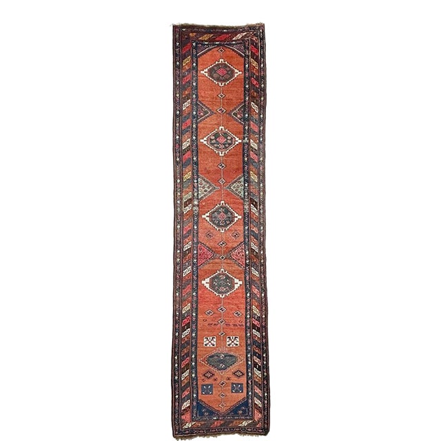 Antique Caucasian TUSCAN DREAM Long Runner Rug 3.7 x 14.9 For Sale