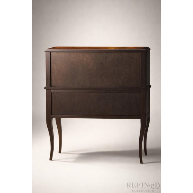 Brown English Cylinder Roll Top Secretary Desk by H & L L Epstein — Cabinetmaker E. W. Vickerman For Sale - Image 8 of 16