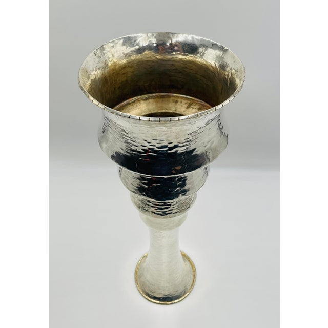 Mexican 1980s Rare Emilia Castillo Sculptural Silver-Plated Vase or Candle Holder, Mexican For Sale - Image 3 of 17