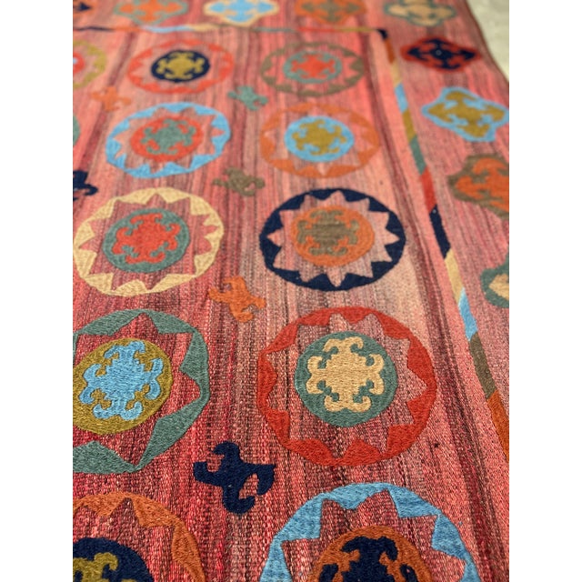 Vintage Hand-Embroidered Uzbek Suzani Textile For Sale - Image 4 of 8