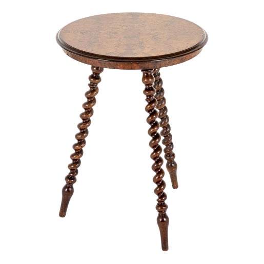 Walnut Barley Twist Occasional Table For Sale