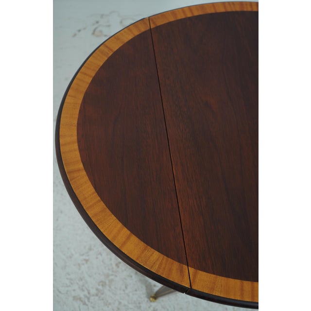 Mahogany Federal Style Drop Leaf Pembroke Table For Sale - Image 9 of 18