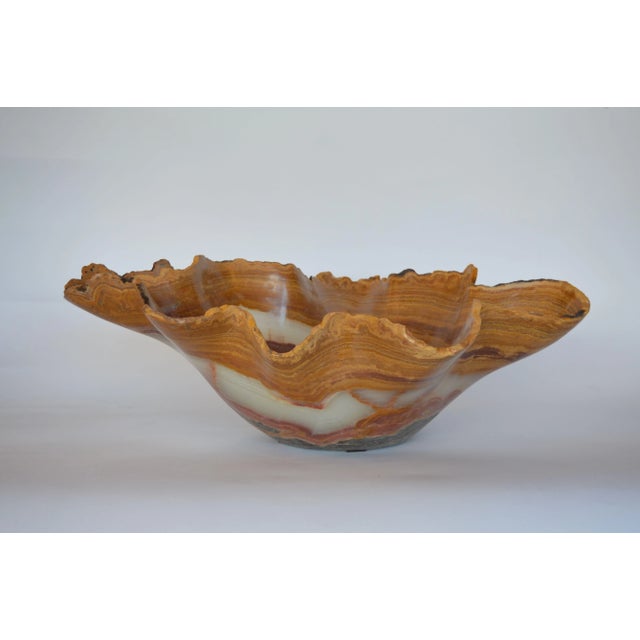 Beautiful Oversized Onyx Center Bowl. USA, c.1980s