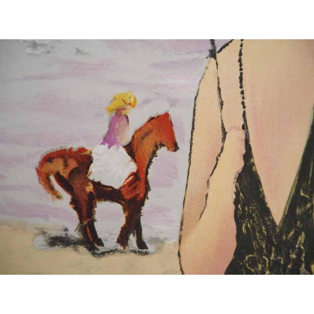 Ramon Dilley, Couple on the Beach, Original Signed Lithograph For Sale - Image 7 of 8