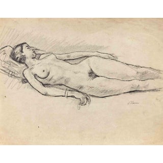 Mino Maccari, Reclined Nude, Drawing on Paper, 1930s For Sale