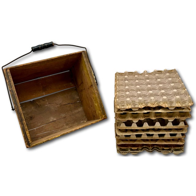 Wonderfully Rustic & Unusual Antique Patent 1897 Americana Wood Egg Carrier Crate With Maker & Clothier Advertising For Sale - Image 16 of 18