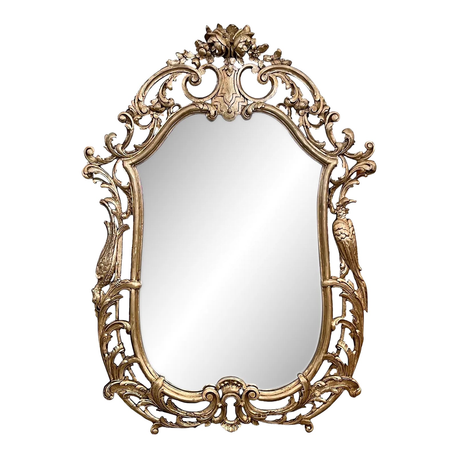 1900s English George II Style Cartouche-Shaped Giltwood