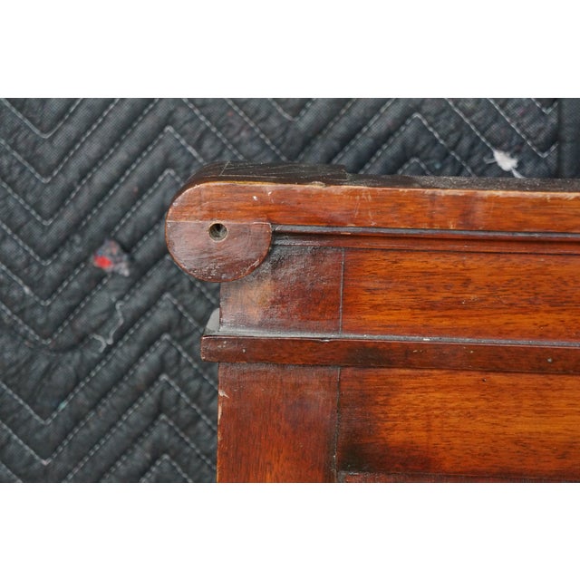 Antique Edwardian Neoclassical Style Mahogany Fruitwood Inlaid Bed Frame For Sale - Image 17 of 18