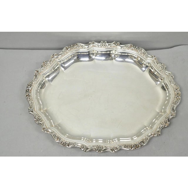 Mid 20th Century International Silver "Countess" Silver Plated Small Bar Tray Serving Platter For Sale - Image 11 of 12