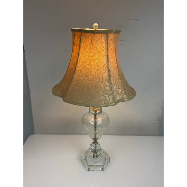 Vintage Cut Glass Table Lamp For Sale - Image 11 of 12