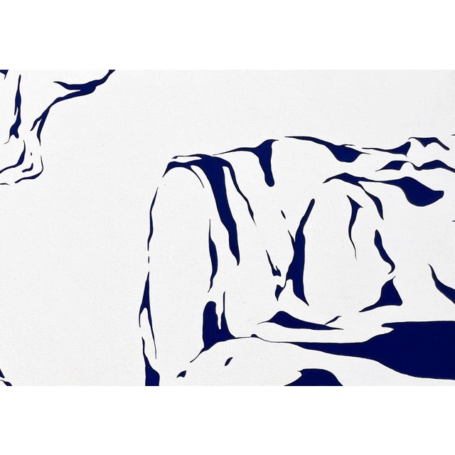 Contemporary Max Kremer "Gap" Contemporary Blue & White Abstract Mountain Landscape Nature Painting, 2023 For Sale - Image 3 of 6