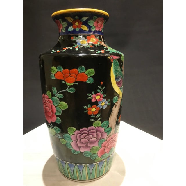 Chinoiserie Asian Vase Famille Bird Flower Butterfly For Sale - Image 6 of 12