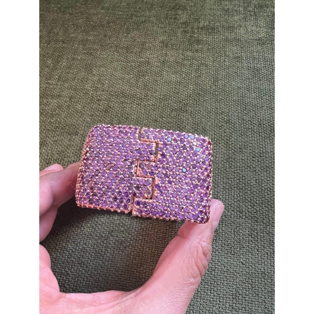 Bochic "Capri" Ruby & Multi Purple Amethyst Bangle Set In 18K Gold & Silver For Sale - Image 11 of 18