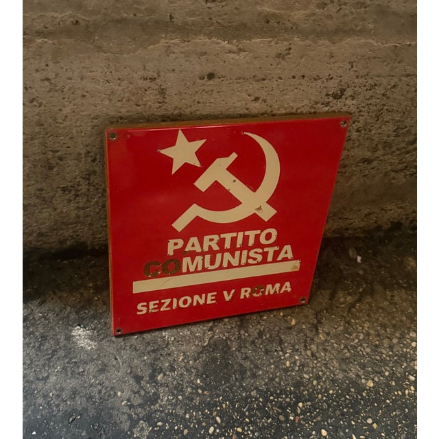 Sign of the Italian Communist Party of Rome, 1970s For Sale - Image 4 of 5
