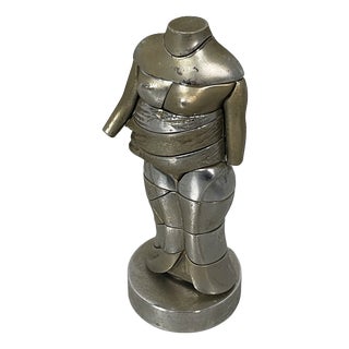 Spanish Nickel-Plated Metal Mini Cariatide Sculpture by Miguel Berrocal, 1968-1969 For Sale
