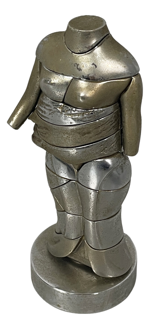 Spanish Nickel-Plated Metal Mini Cariatide Sculpture by Miguel Berrocal, 1968-1969