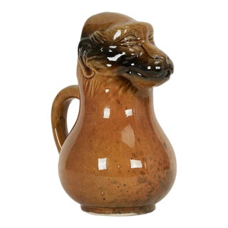 Antique English Earthenware Monkey Water Pitcher For Sale