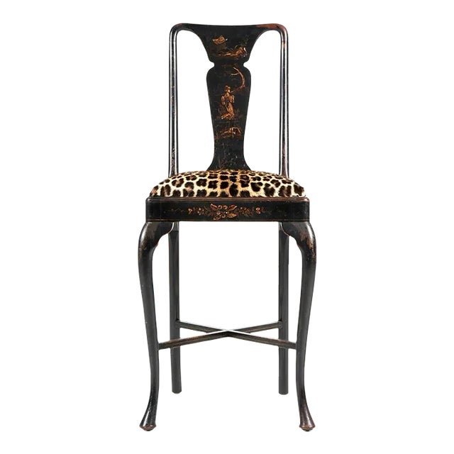 Chinoiserie Diminutive Tall Desk Chair, C1890-1910 For Sale