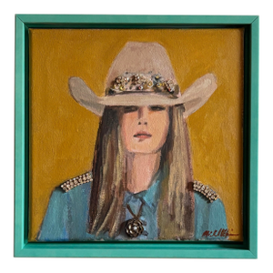 Portrait of a Cowgirl Embellished Painting by Michelle Heimann .