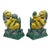 Pair of Mid 20th Century Glazed Ceramic Foo Dogs For Sale