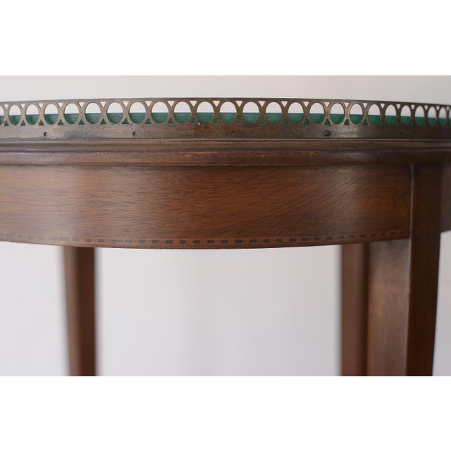Brown French Louis XVI Style Bouillotte Round Side Table For Sale - Image 8 of 14