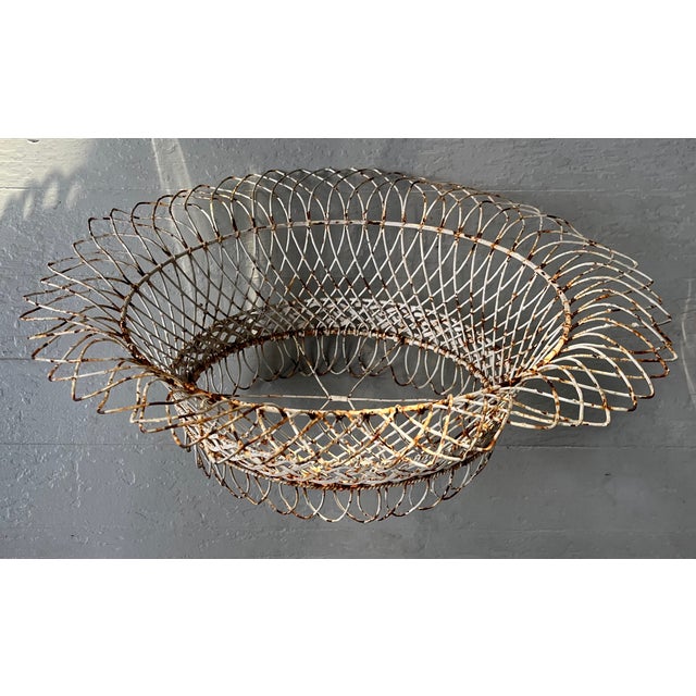 Antique 19th Century French Victorian Oval Wire Garden Basket or Planter For Sale In New York - Image 6 of 12