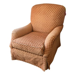 Nancy Corzine 2120 Chattingham Lounge Cut Velvet Roll Arm Club Chair For Sale