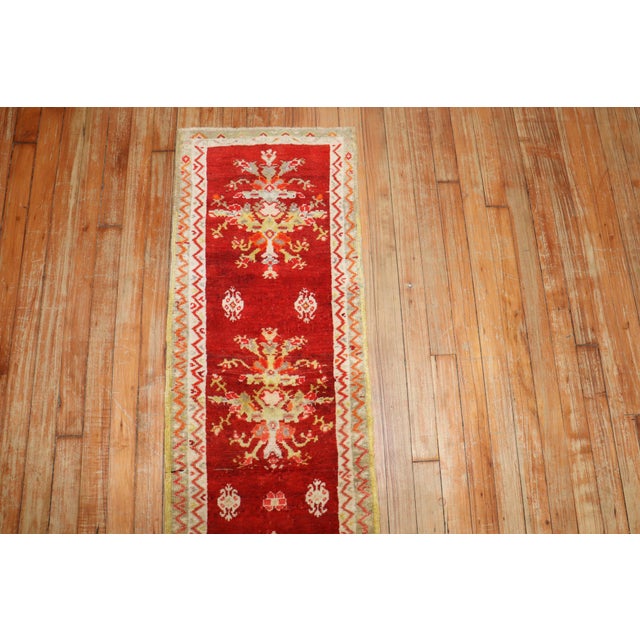 Textile Early 20th Century Zabihi Collection Turkish Sivas Red Small Runner - 1'6" x 5'10" For Sale - Image 7 of 10