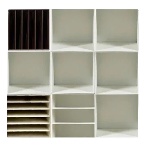 Vintage Palaset Palanox Modular Storage Box Set of 9, White Brown Finland, 1972