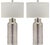 29 Inch H Sleek Glass Table Lamp in Ivory & Silver - a Pair For Sale - Image 9 of 9