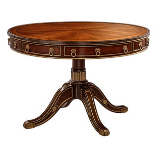Theodore Alexander Regency-Style Mahogany Drum Table For Sale