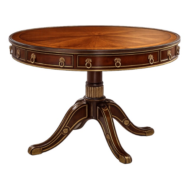 Theodore Alexander Regency-Style Mahogany Drum Table For Sale