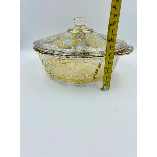 Mid 20th Century Gold Leaf Georges Briard Attributed Pair of Serving Bowls/Casseroles For Sale - Image 11 of 12