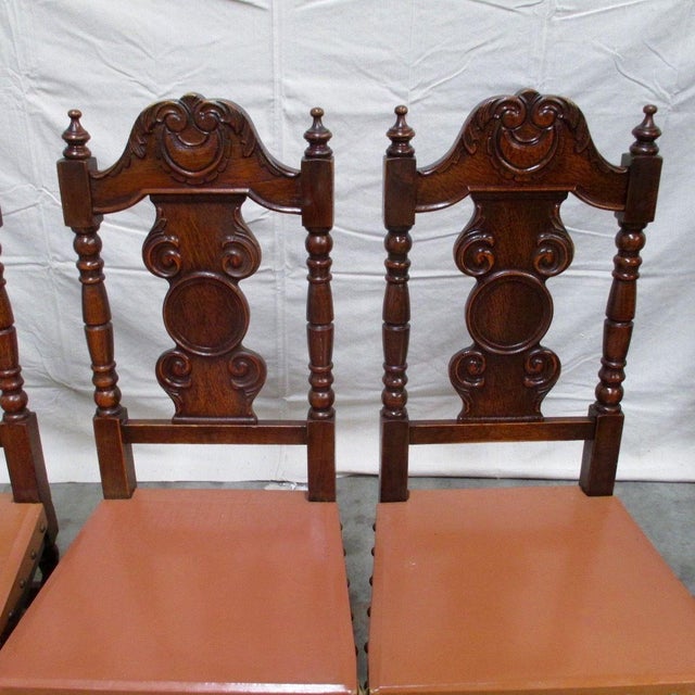Antique Spanish Carved Dining Chairs Set of 4 Chairish