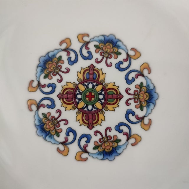 Ceramic Chinese Ceramic Plate,Qianlong Marked Famille Rose Porcelain Plate Hand Painted Eight Treasures Pattern For Sale - Image 7 of 10