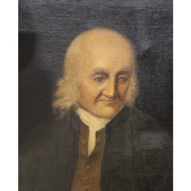 Store Item: Early 19th Century Early American Portrait Painting of a Gentleman Oil Black Period Frame Description: 19th...